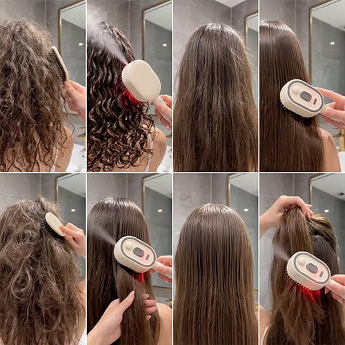 Heated Ionic Hair Straightening & Scalp Massager Brush